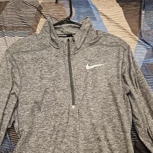 Nike Heather Gray Quarter-Zip Pullover